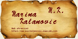 Marina Kalanović vizit kartica